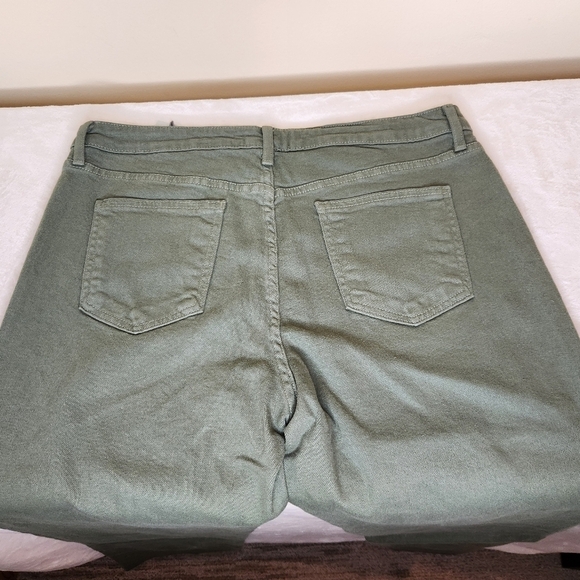 Just USA Phillip Slim Straight Jean Ragged Hem Olive Green Size 14/32 - Picture 11 of 12